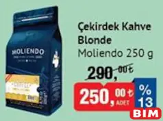 MOLİENDO ÇEKİRDEK KAHVE BLONDE 250 G fiyat ve kampanya bilgisi